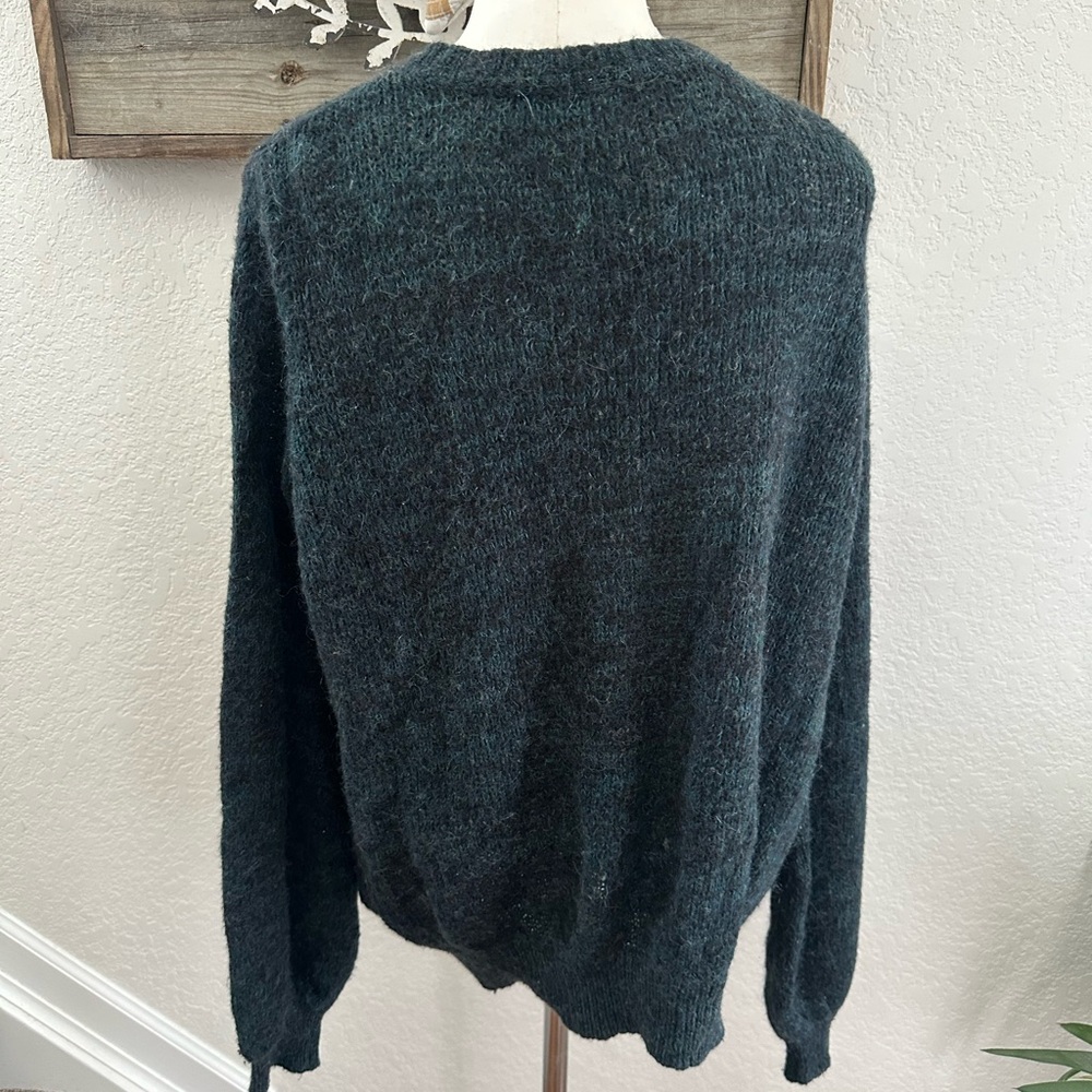 Free people Women's Deep Teal Green Wrap Look Sweater Wool blend size Large - Picture 2 of 7